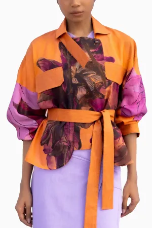 Dahlia Silk Biker Jacket