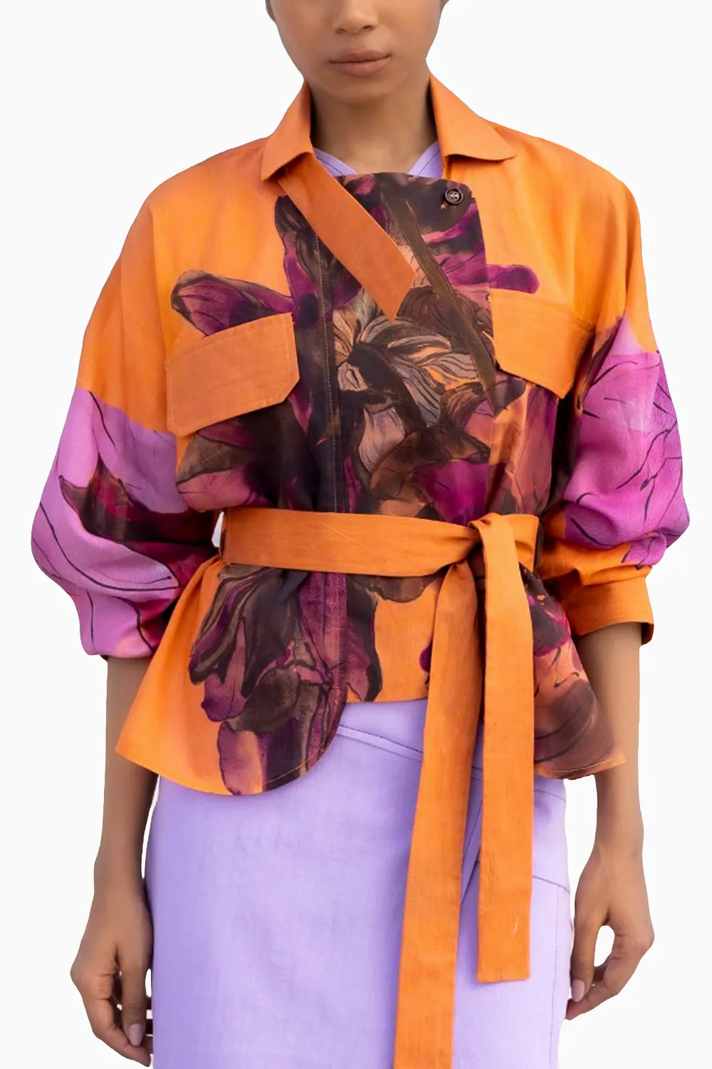 Dahlia Silk Biker Jacket