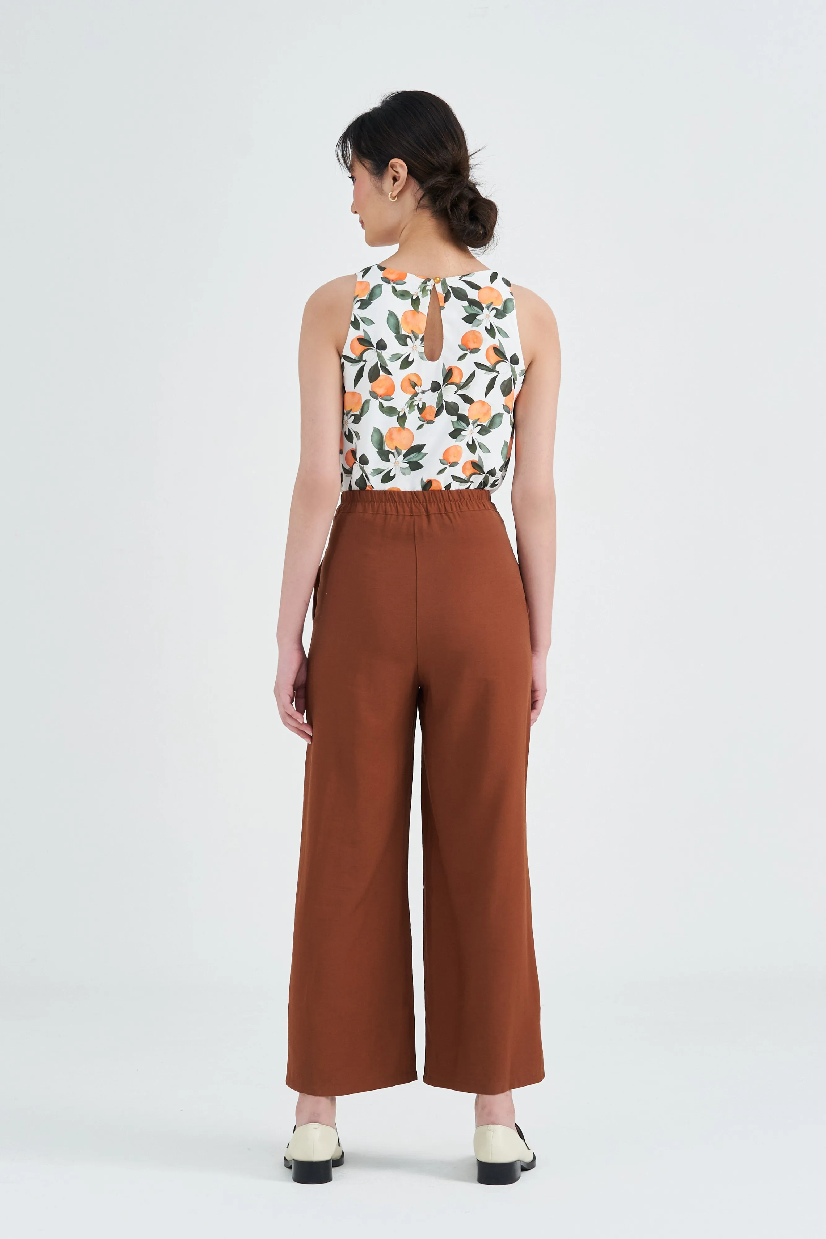 Dakota Straight Leg Pants in Terracota Brown