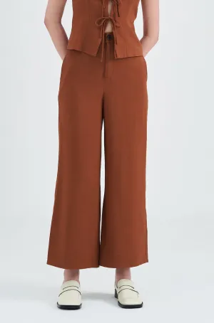 Dakota Straight Leg Pants in Terracota Brown