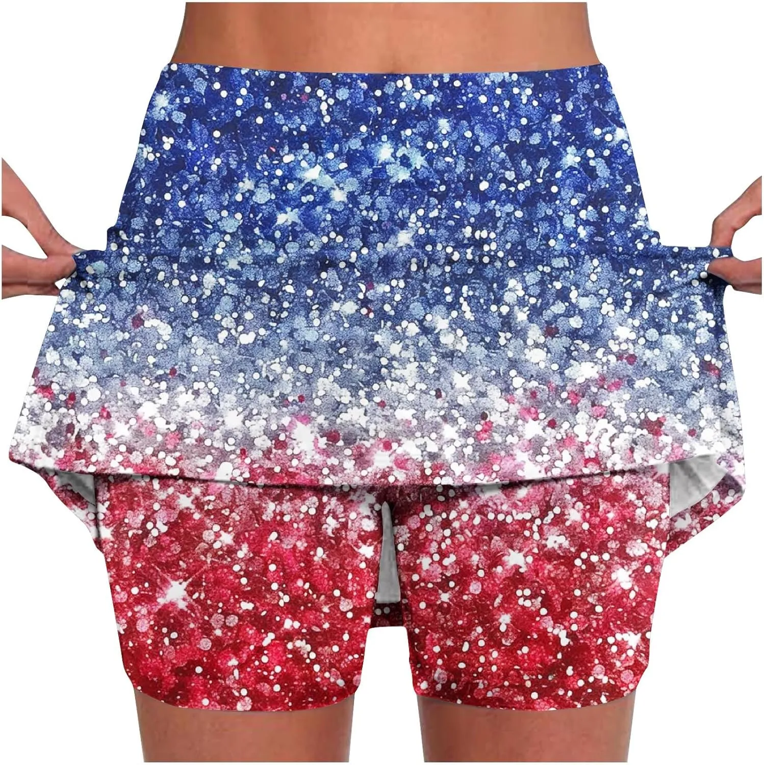 DDAPJ pyju 4th of July Tennis Skirt for Women High Waisted Athletic Skorts Running Workout Patriotic Skirts Skirted Shorts