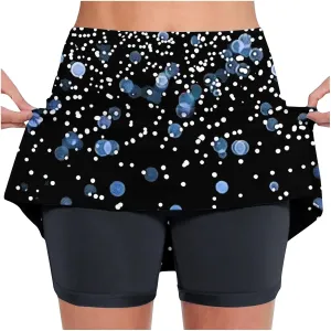 DDAPJ pyju Women's Active Skort Summer Cute Floral Print Tennis Skirt with Shorts Running Golf Workout Skort for Ladies
