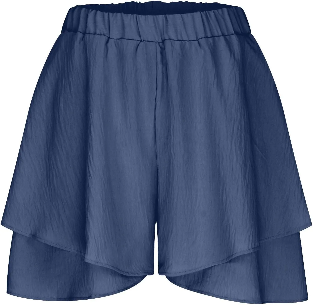 DDAPJ pyju Womens Summer Casual Shorts Double Ruffle Golf Skirts Elastic High Waist Wide Leg Flowy Shorts Beach Skorts