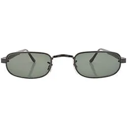 DECKS Gunmetal Trendy Slim 90s Sunglasses