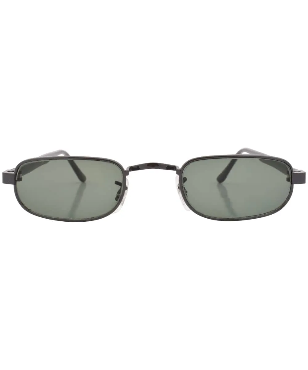 DECKS Gunmetal Trendy Slim 90s Sunglasses