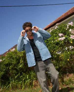 Devon Worker Jacket - Stream Sky Retro Contrast