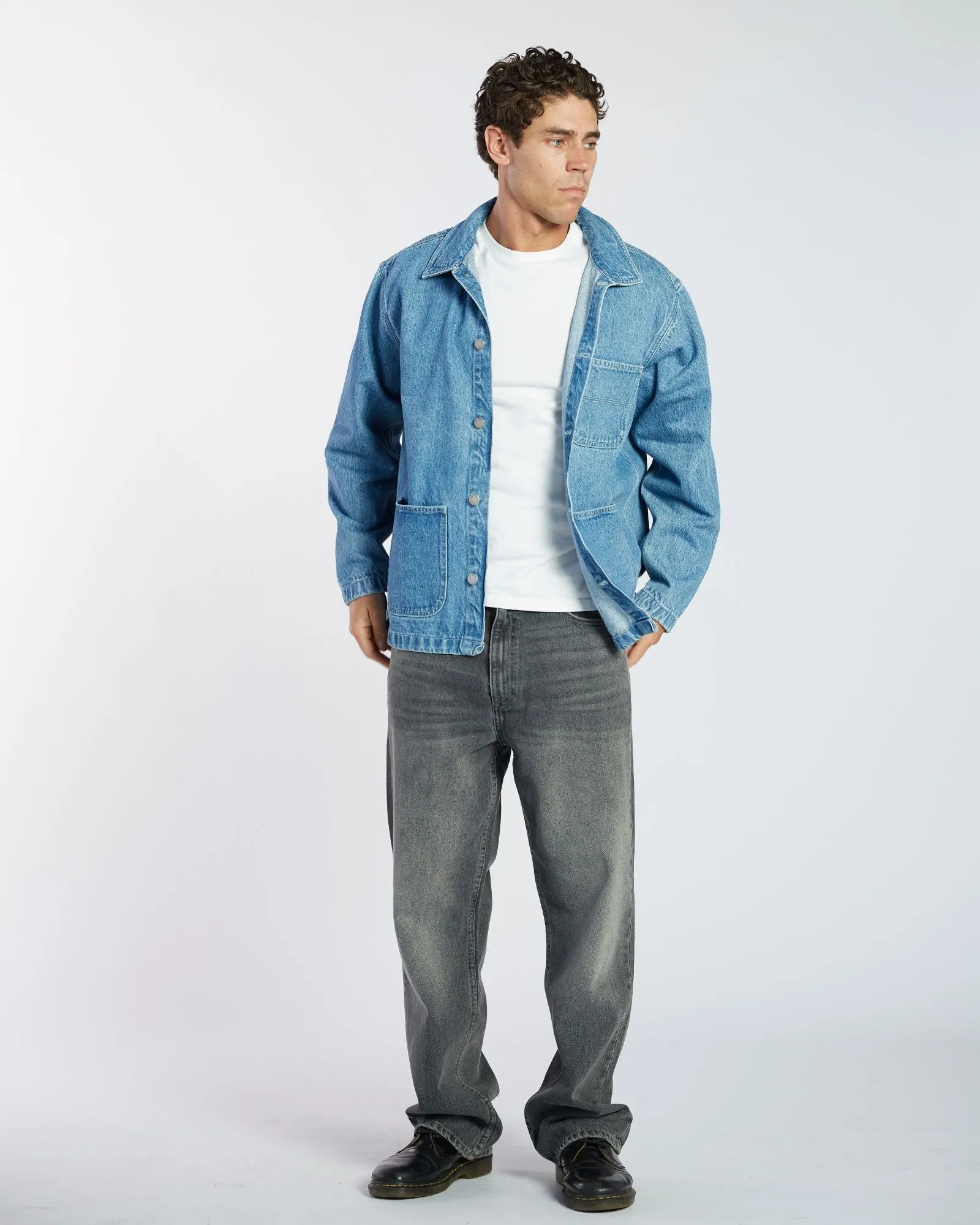 Devon Worker Jacket - Stream Sky Retro Contrast