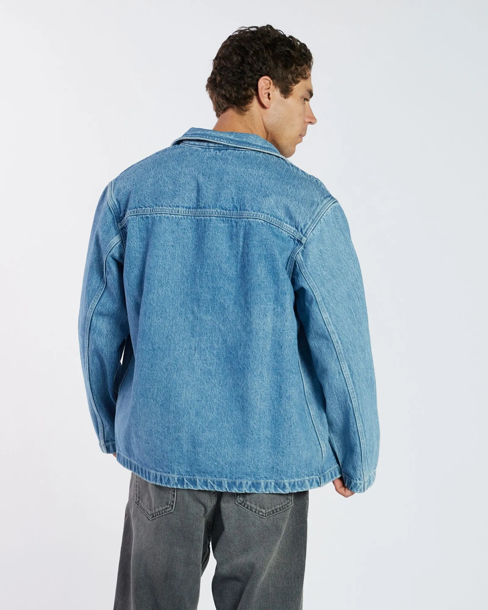 Devon Worker Jacket - Stream Sky Retro Contrast