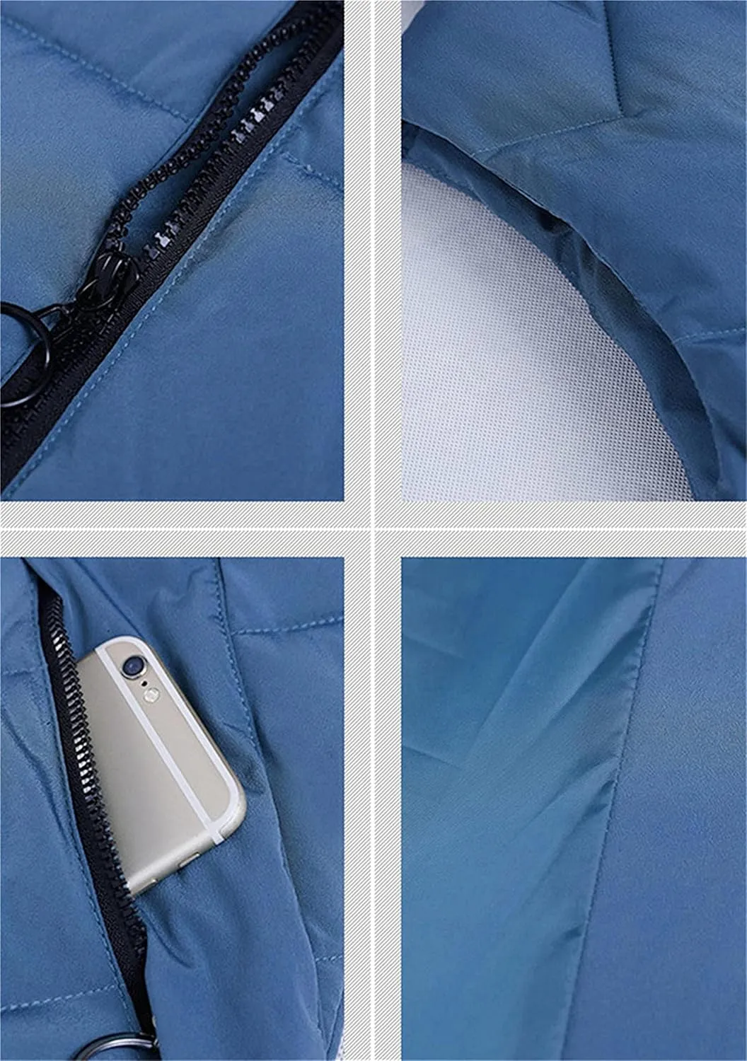 DIACACY Women's Fashion Down Vest Long Section Slim Vest Solid Color Zip Sleeveless Waist coats