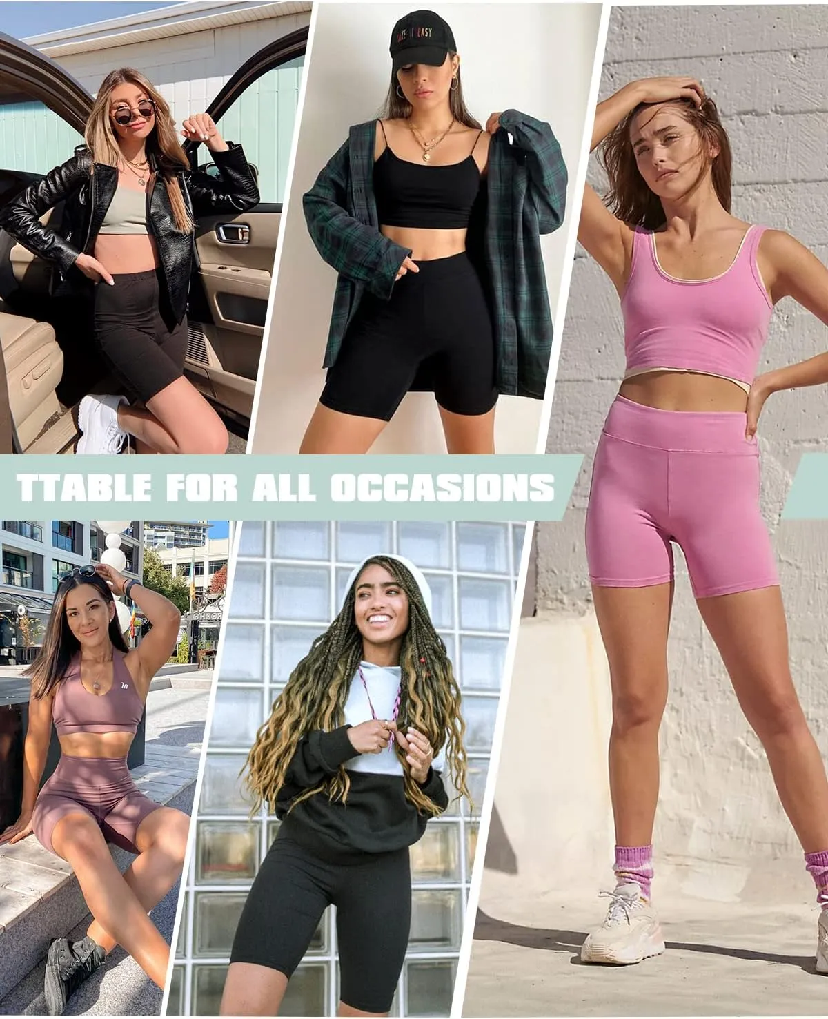 Diu Life 5 Pack High Waist Biker Shorts for Women - Buttery Soft 8" Womens Shorts for Workout, Yoga, Athletic