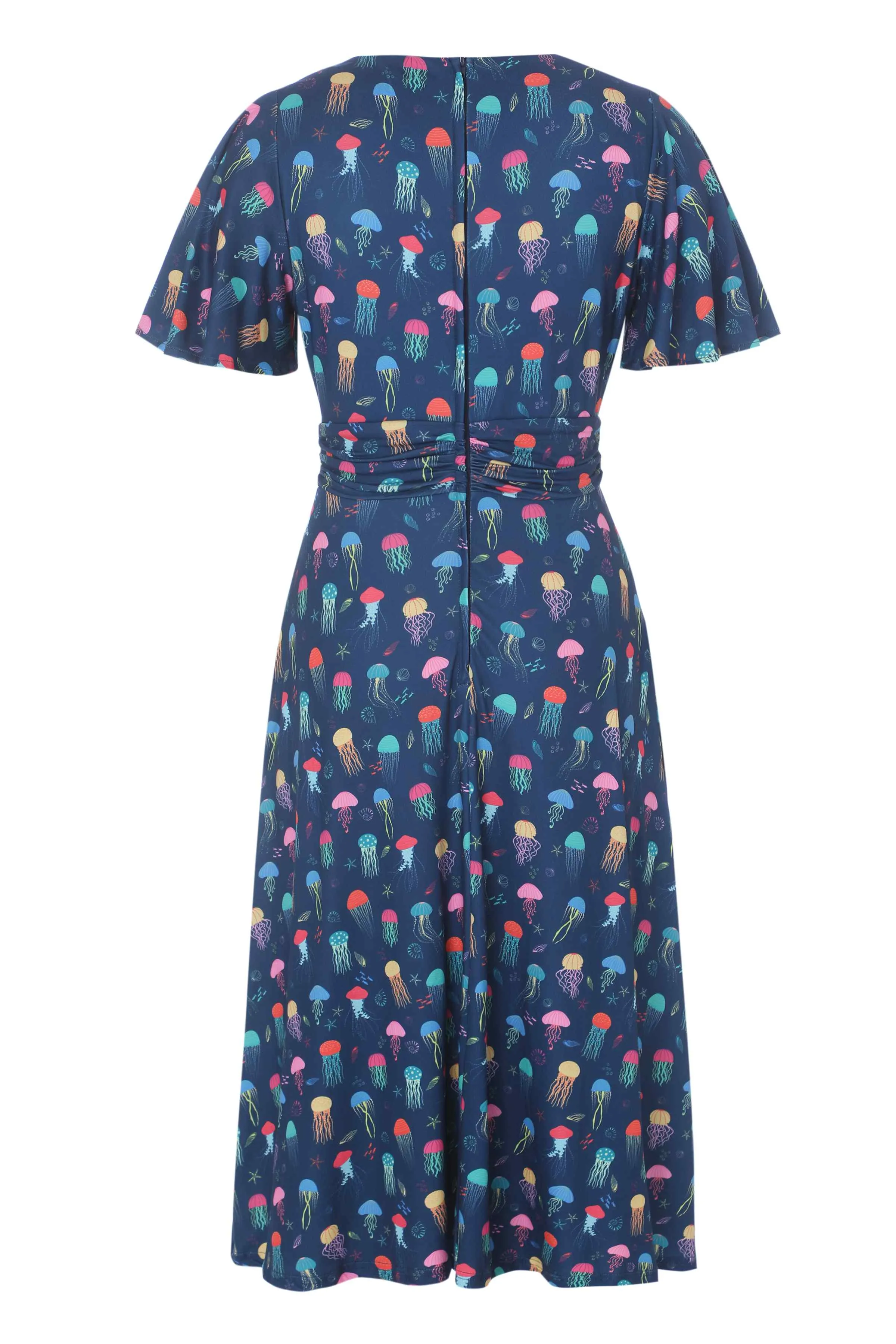 Donna Dark Blue Jellyfish Tea Dress