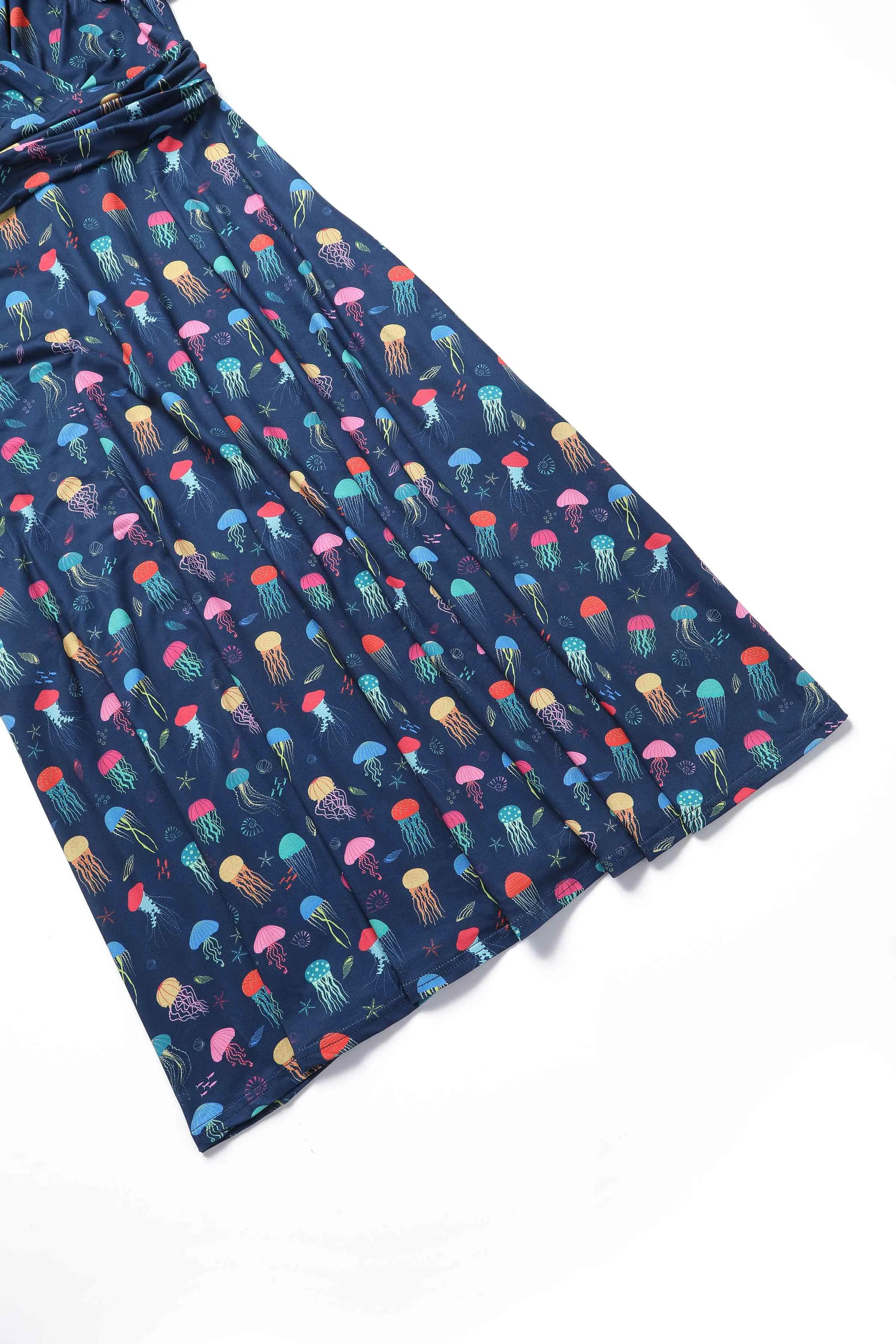 Donna Dark Blue Jellyfish Tea Dress