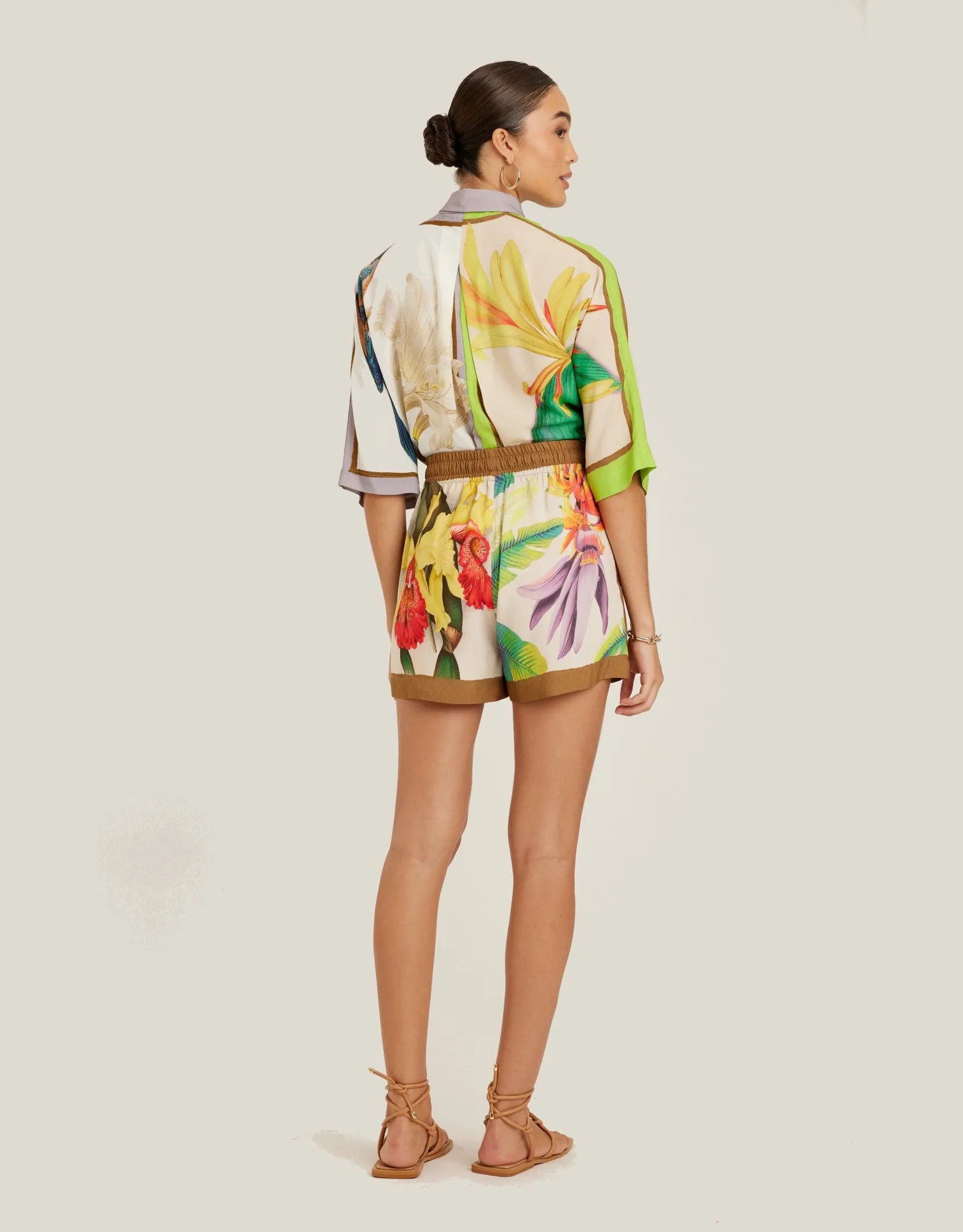 Drawstring Floral Short, Carres