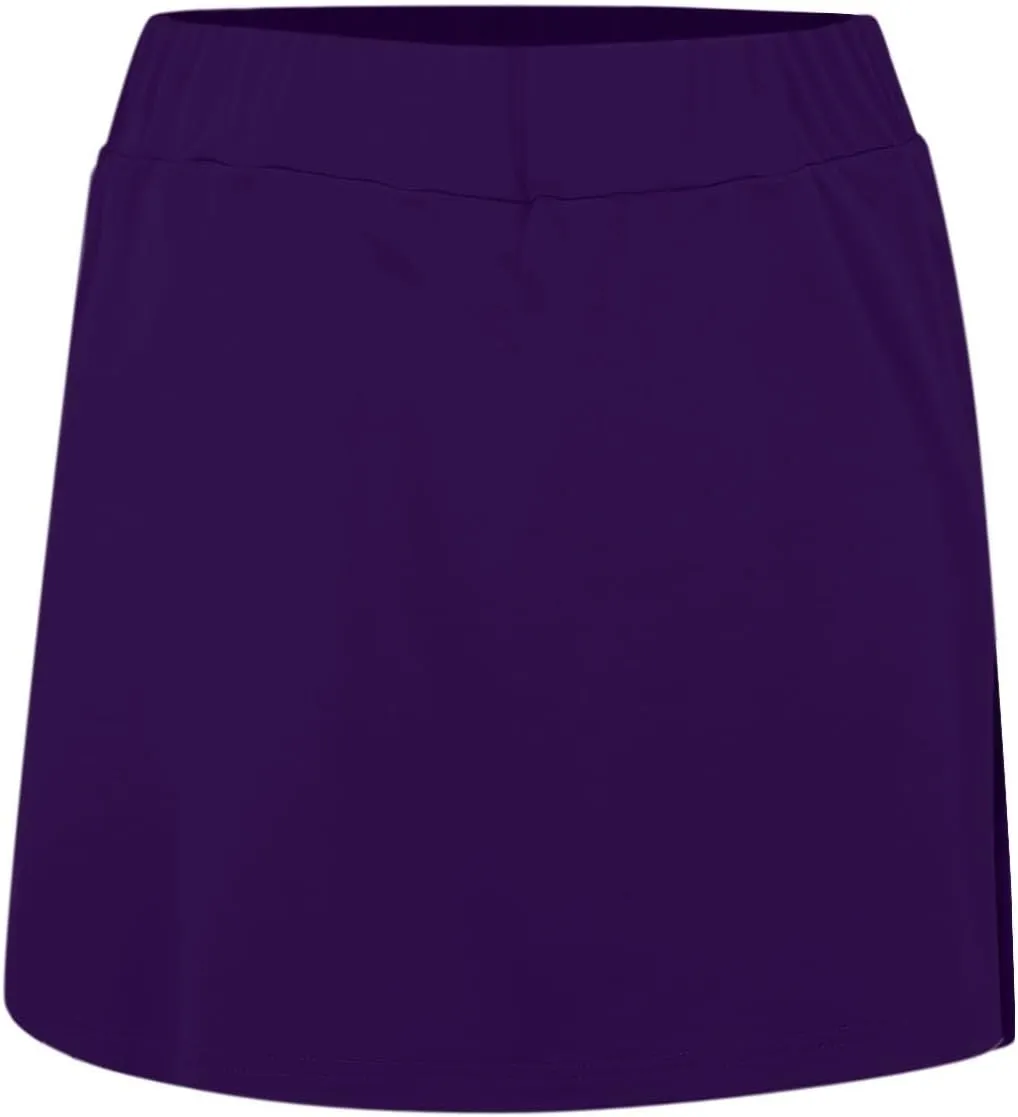 Elastic Yoga Skorts for Women Plus Size Tummy Control High Waisted Athletic Tennis Golf Culottes Pockets Shorts