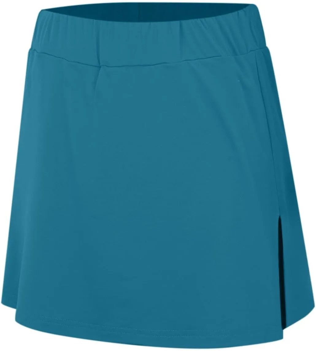 Elastic Yoga Skorts for Women Plus Size Tummy Control High Waisted Athletic Tennis Golf Culottes Pockets Shorts