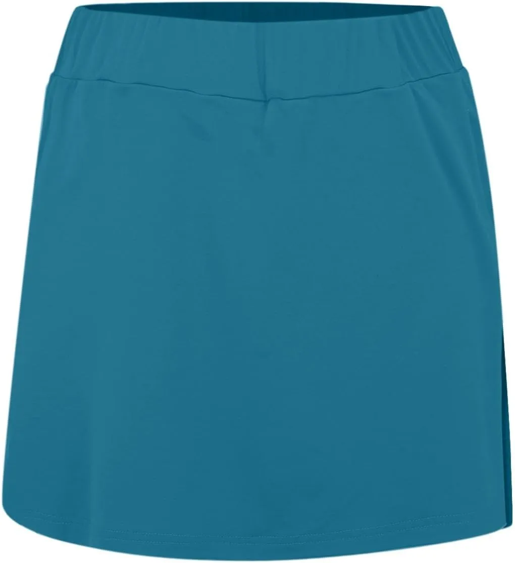 Elastic Yoga Skorts for Women Plus Size Tummy Control High Waisted Athletic Tennis Golf Culottes Pockets Shorts