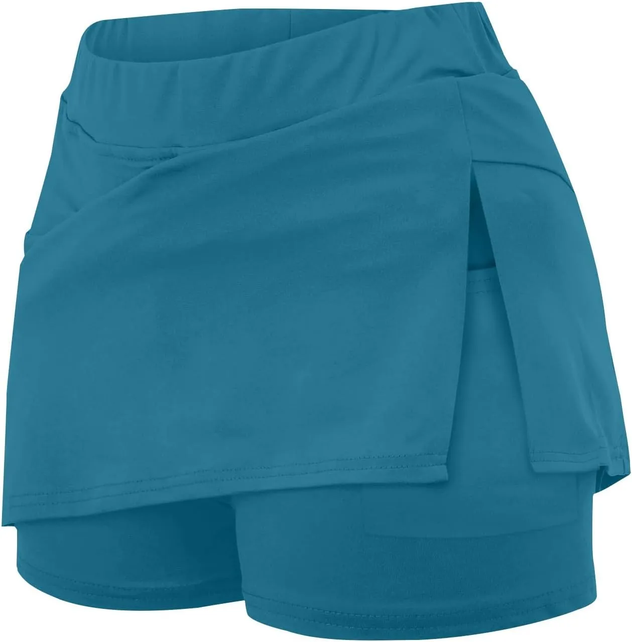 Elastic Yoga Skorts for Women Plus Size Tummy Control High Waisted Athletic Tennis Golf Culottes Pockets Shorts