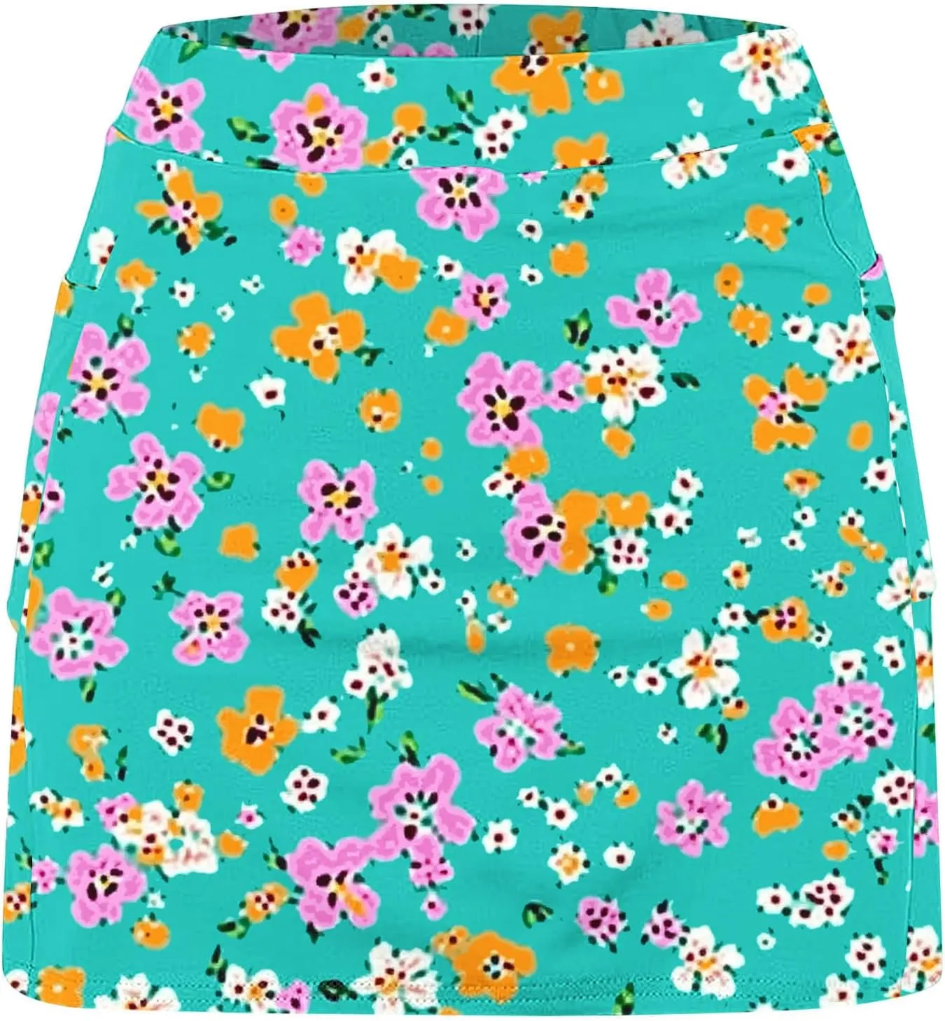 Elastic Yoga Skorts for Women Tummy Control High Waisted Athletic Tennis Golf Culottes with Pockets Plus Size Shorts