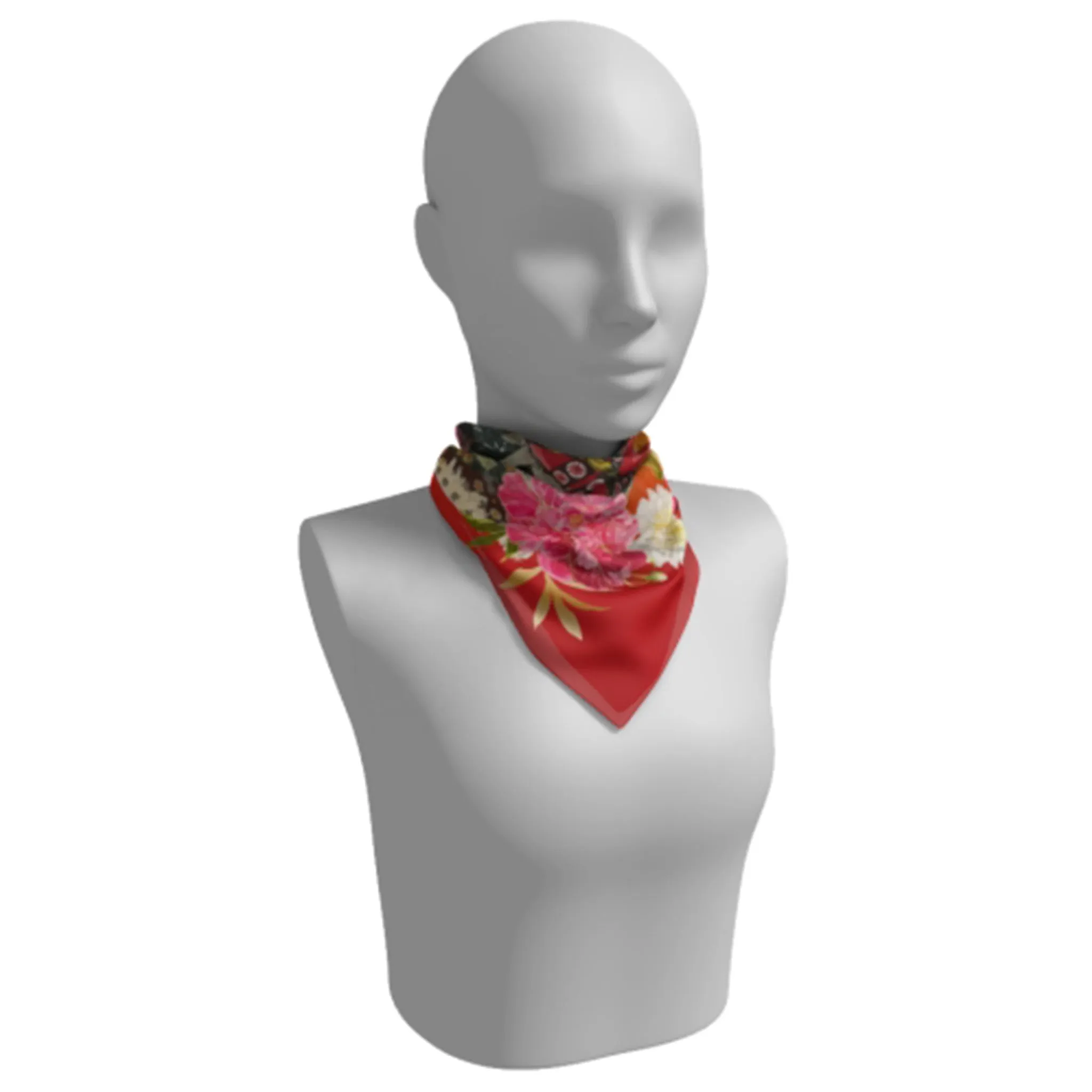 Empress Wu Floral Floral Silk Square Scarf