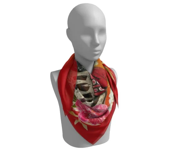 Empress Wu Floral Floral Silk Square Scarf
