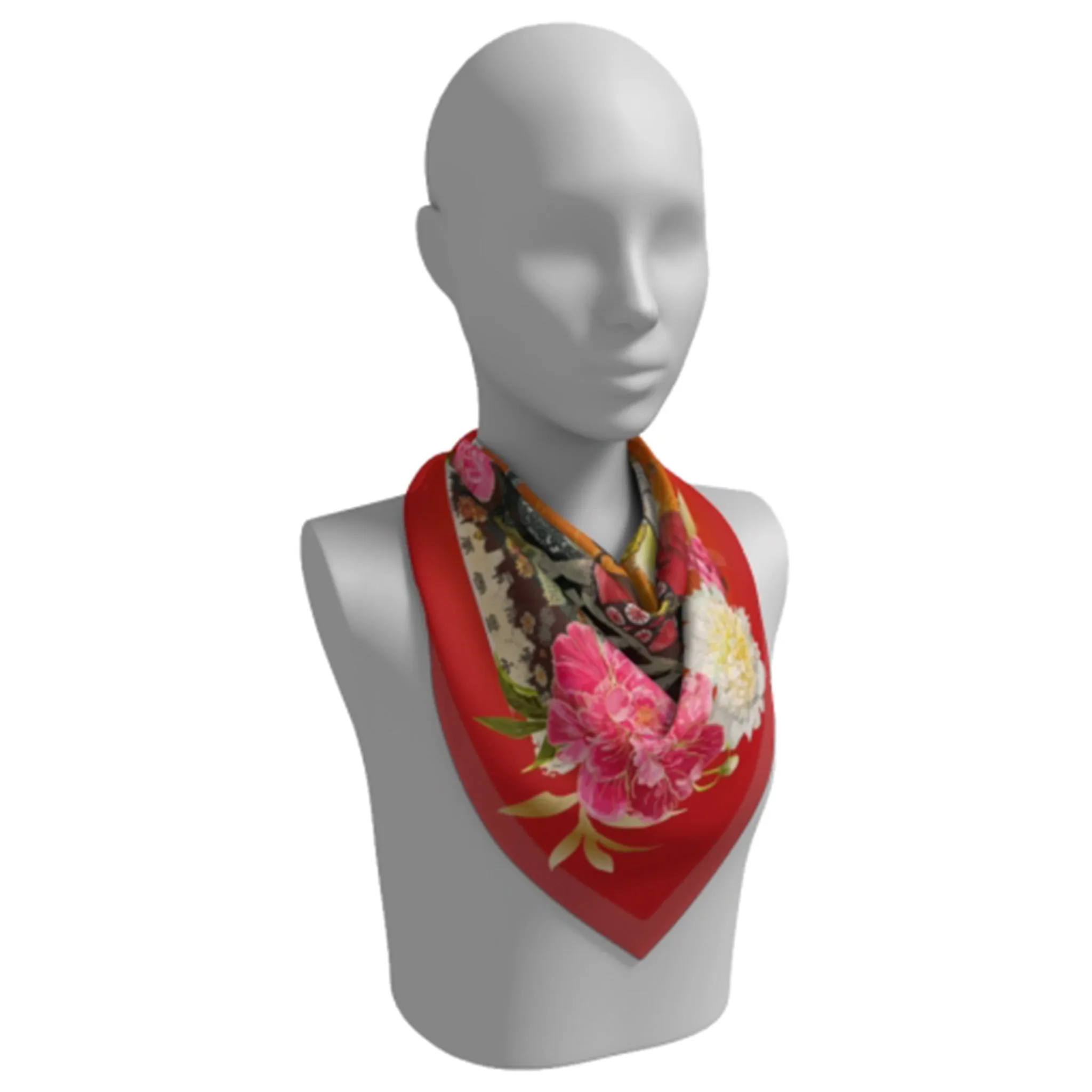 Empress Wu Floral Floral Silk Square Scarf