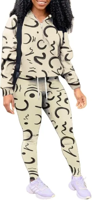 EOSIEDUR Women's Two Piece Outfits Zipper Jacket Pullover and Elastic Waistband Pants with Pockets Sweatsuit Tracksuit Sets
