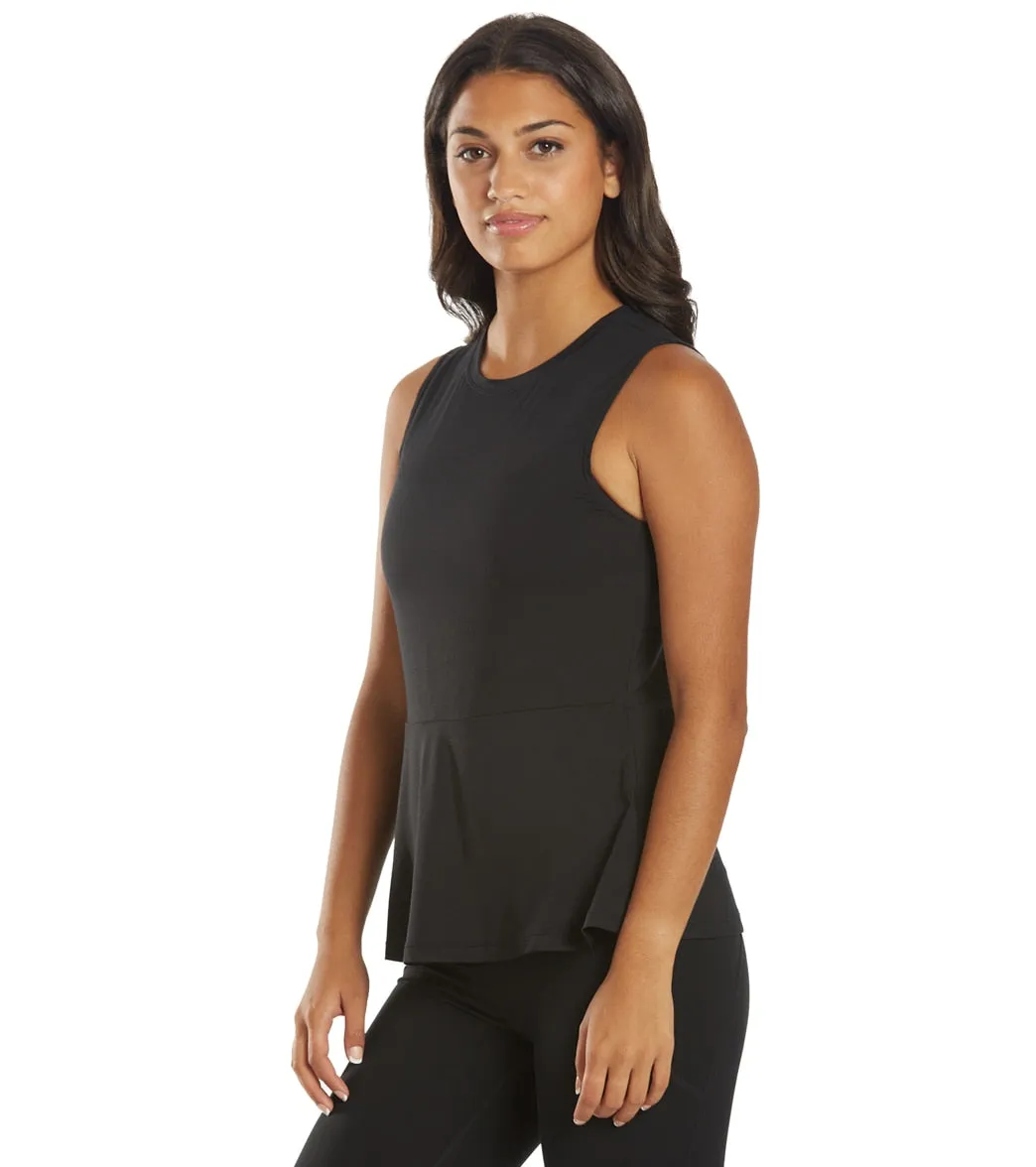 Everyday Yoga Blossom Solid Peplum Layering Muscle Tank