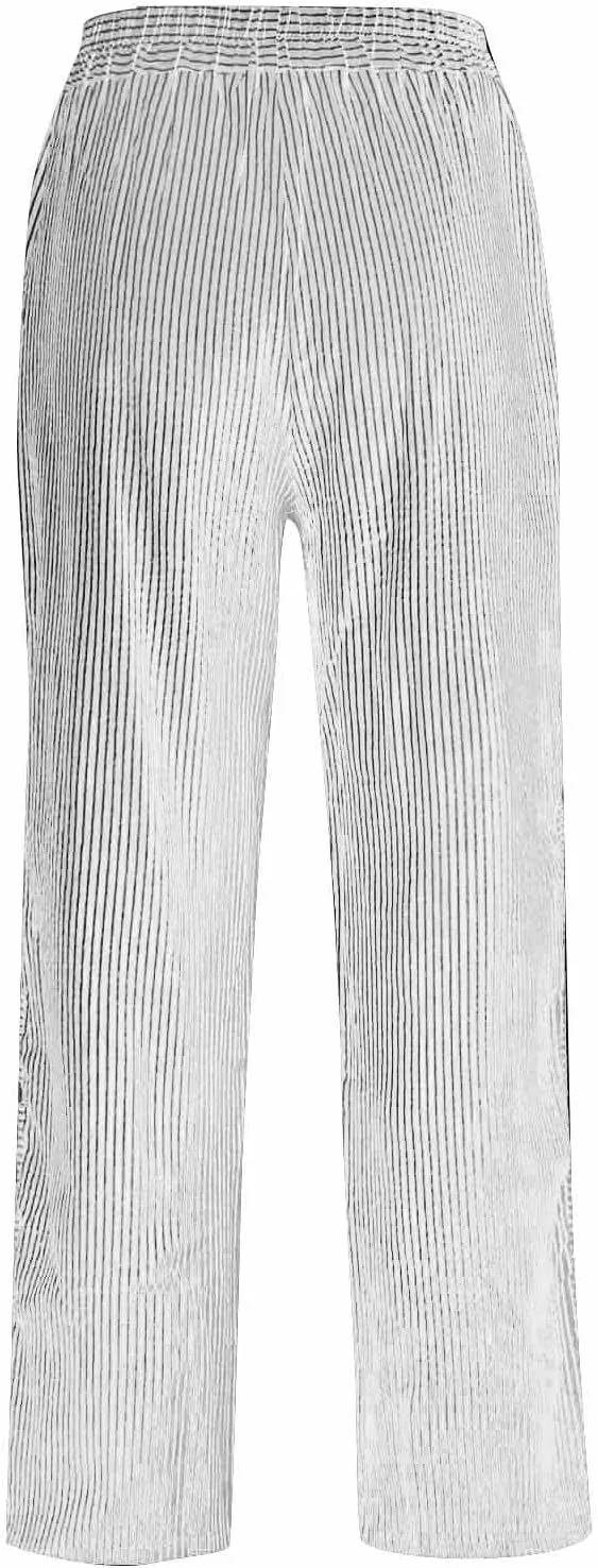 fanmpghleoo Striped Linen Pants Women Summer Elastic High Waisted Wide Leg Pinstripe Pants Casual Plus Size Beach Gauze Pants