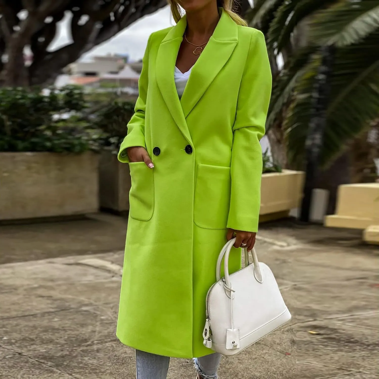 Febecool Coats For Women Lapel Collar Jacket Bomber Jacket Warm Coat Blazer Jackets Sweater Coat Button Slim Jacket