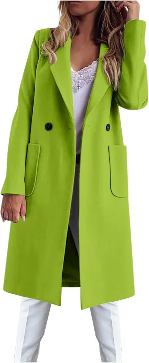 Febecool Coats For Women Lapel Collar Jacket Bomber Jacket Warm Coat Blazer Jackets Sweater Coat Button Slim Jacket