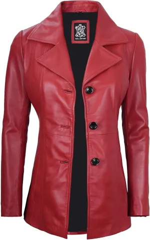 fjackets Leather Blazers For Women - Blazers For Women Business Casual - Real Lambskin Blazer Jackets For Women's
