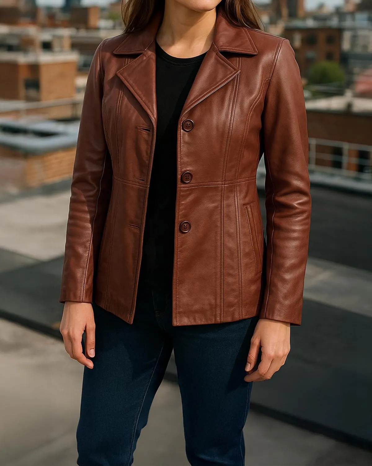 fjackets Leather Blazers For Women - Blazers For Women Business Casual - Real Lambskin Blazer Jackets For Women's