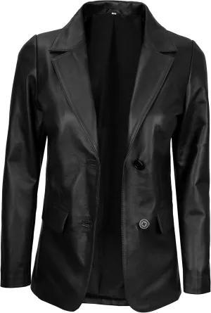 fjackets Leather Blazers For Women - Blazers For Women Business Casual - Real Lambskin Blazer Jackets For Women's
