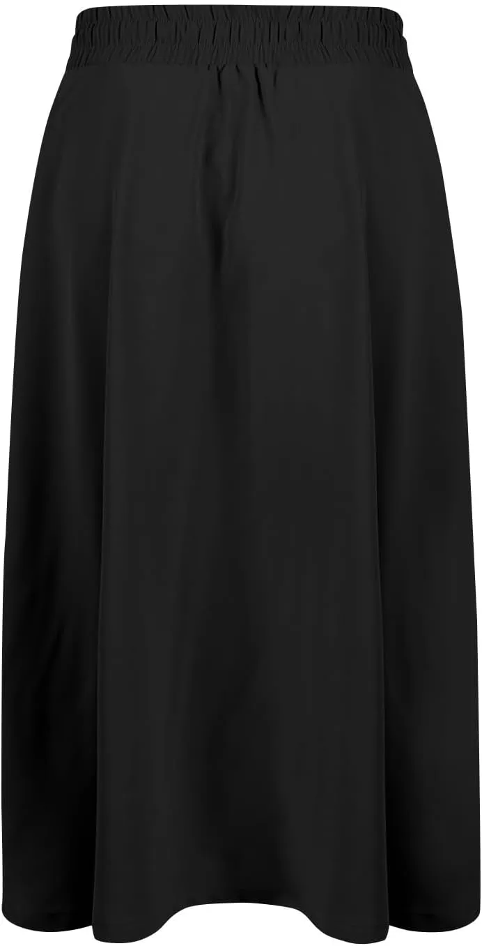 Floral Midi Skirt for Women Casual Drawstring Waist A-Line Skirts with Pockets Flowy Vintage Pleated Midi Skirts