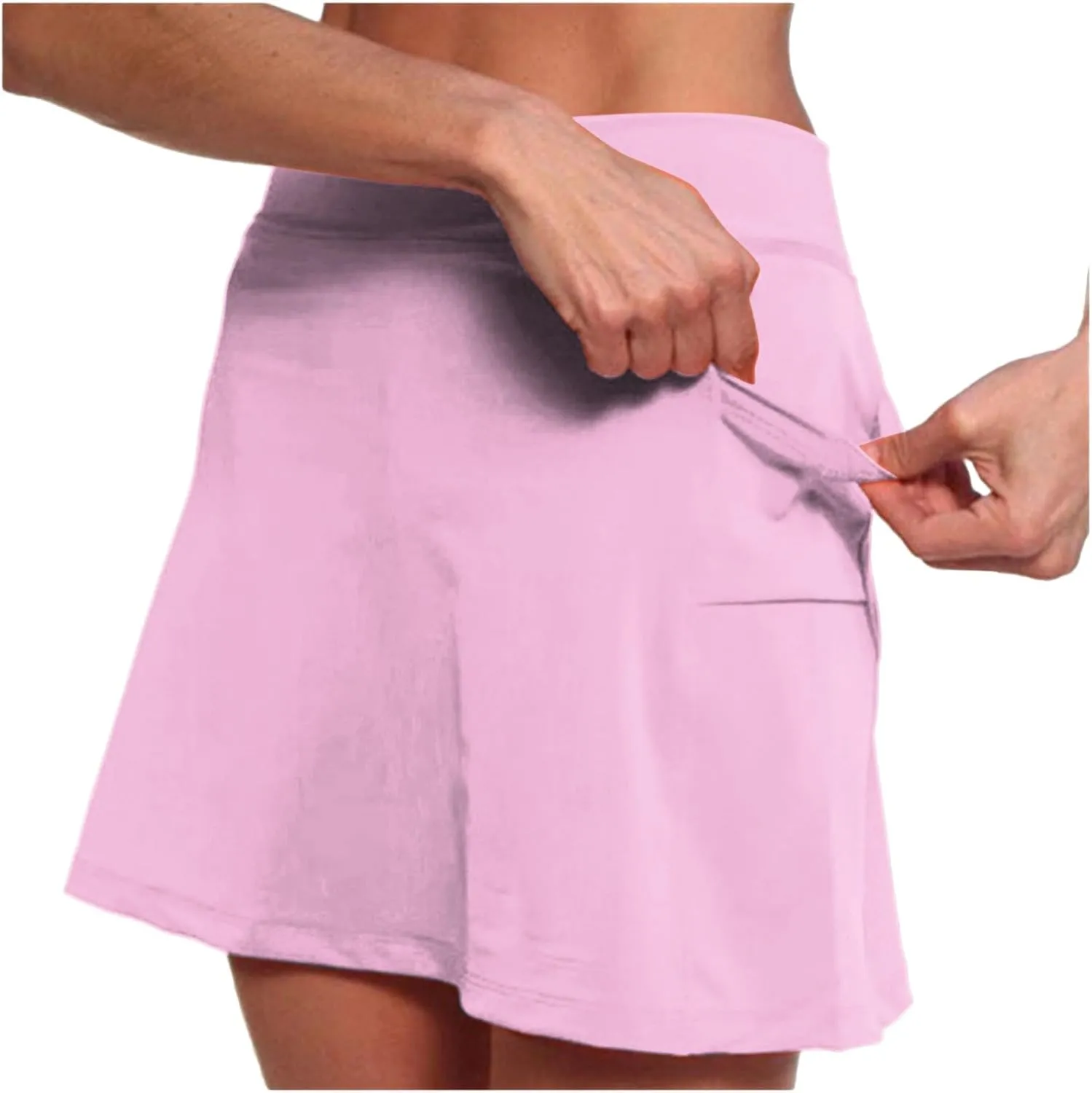 FZVYD Plus Size Skorts for Women Tummy Control High Waisted Athletic Tennis Golf Skirts with Shorts Pockets Biker Shorts 2024