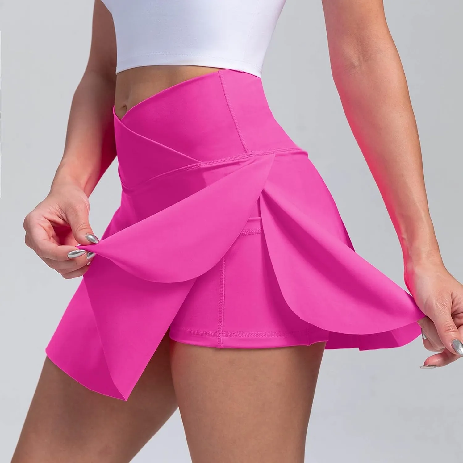 FZVYD Women Tennis Skirts with Pockets High Waisted Golf Skirt Athletic Skorts Pleated Mini Skirt Workout Sport Pickleball