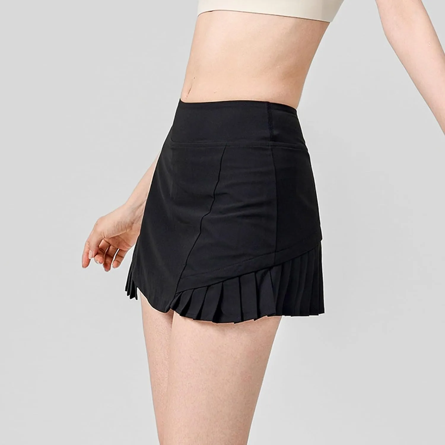 FZVYD Womens Tennis Skirt with Pockets Shorts Crossover High Waisted Athletic Skorts Skirts for Golf Running Workout Bodycon