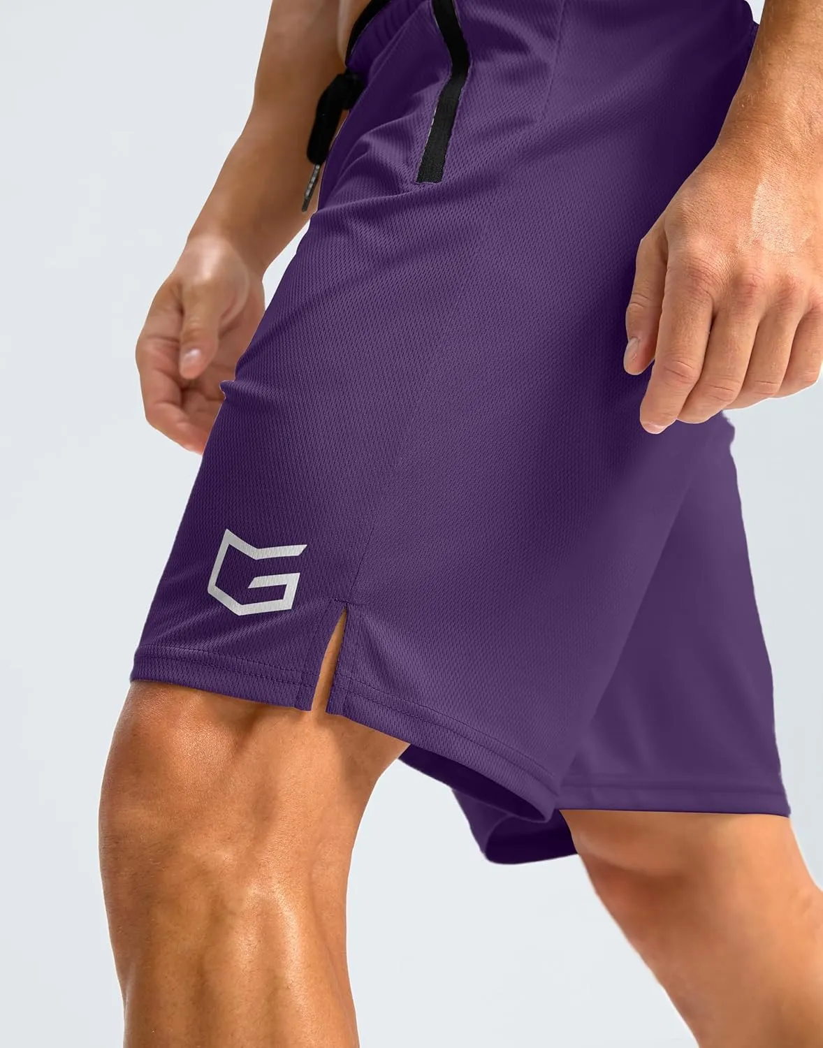 G Gradual Men's Gym Shorts wtih Zipper Pocket 9" Athletic Basketball Mesh Shorts for Men Workout Quick Dry Lightiweight