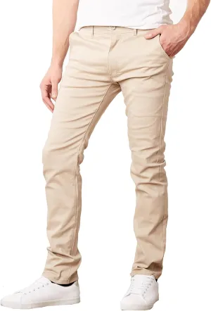 Galaxy by Harvic Mens Slim Fit Cotton Stretch Chino Pants