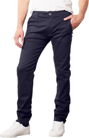 Galaxy by Harvic Men's Super Stretch Slim Fitting Chino Pants (Sizes, 30-42)