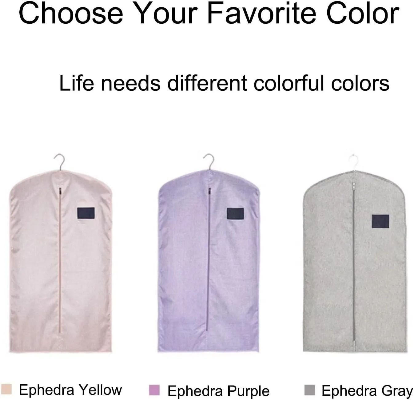 Garment Bags Waterproof Dust-Proof Clothes Cover for Hanging with Zipper for Coats, Jackets, Shirts, Down Jackets(Purple,110x58cm/43x23in)