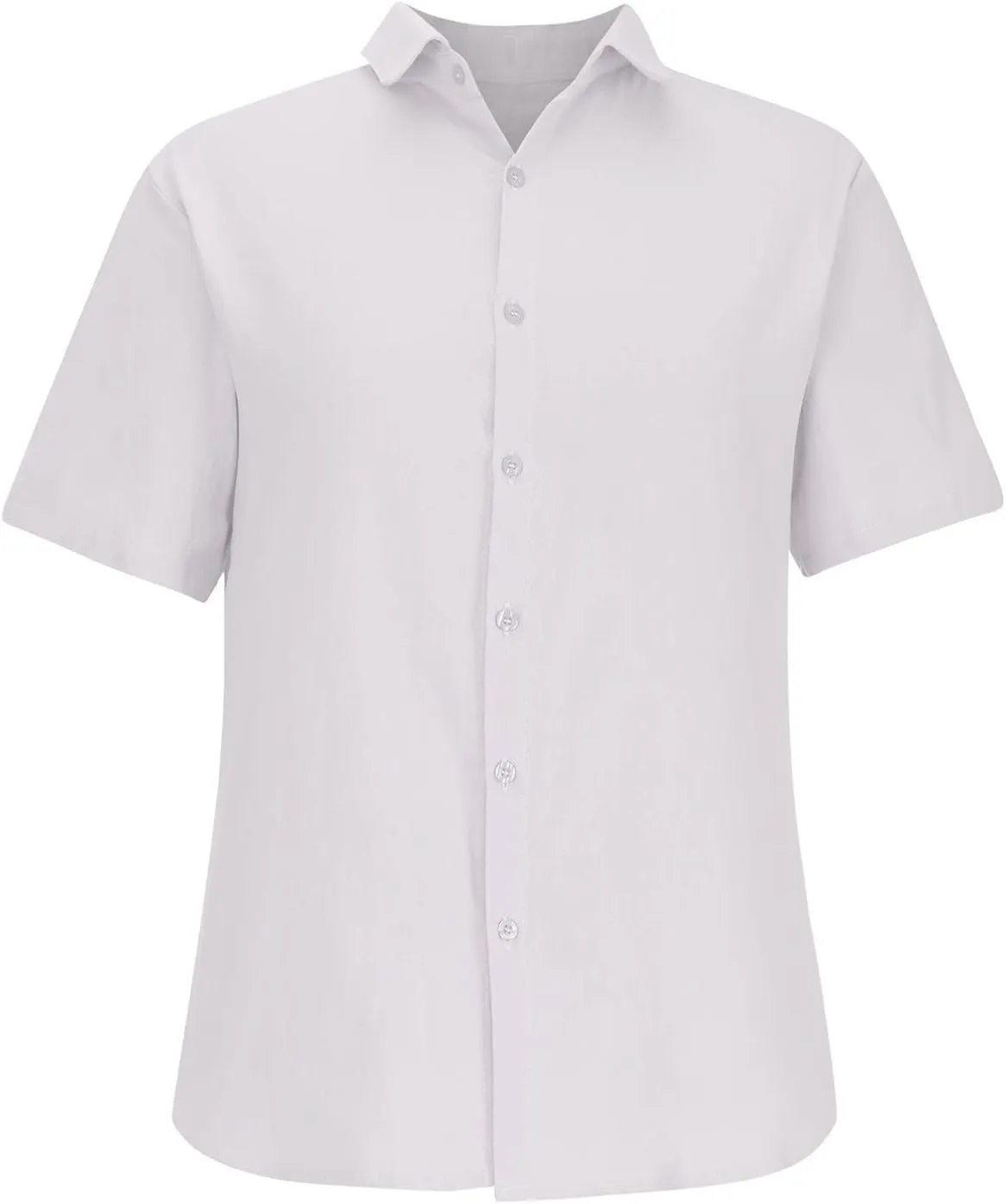 generic Men's Linen Shirts Short Sleeve 2024 Men Summer Button down T Shirts Vacation Beach Tops Plus Size Tops Casual