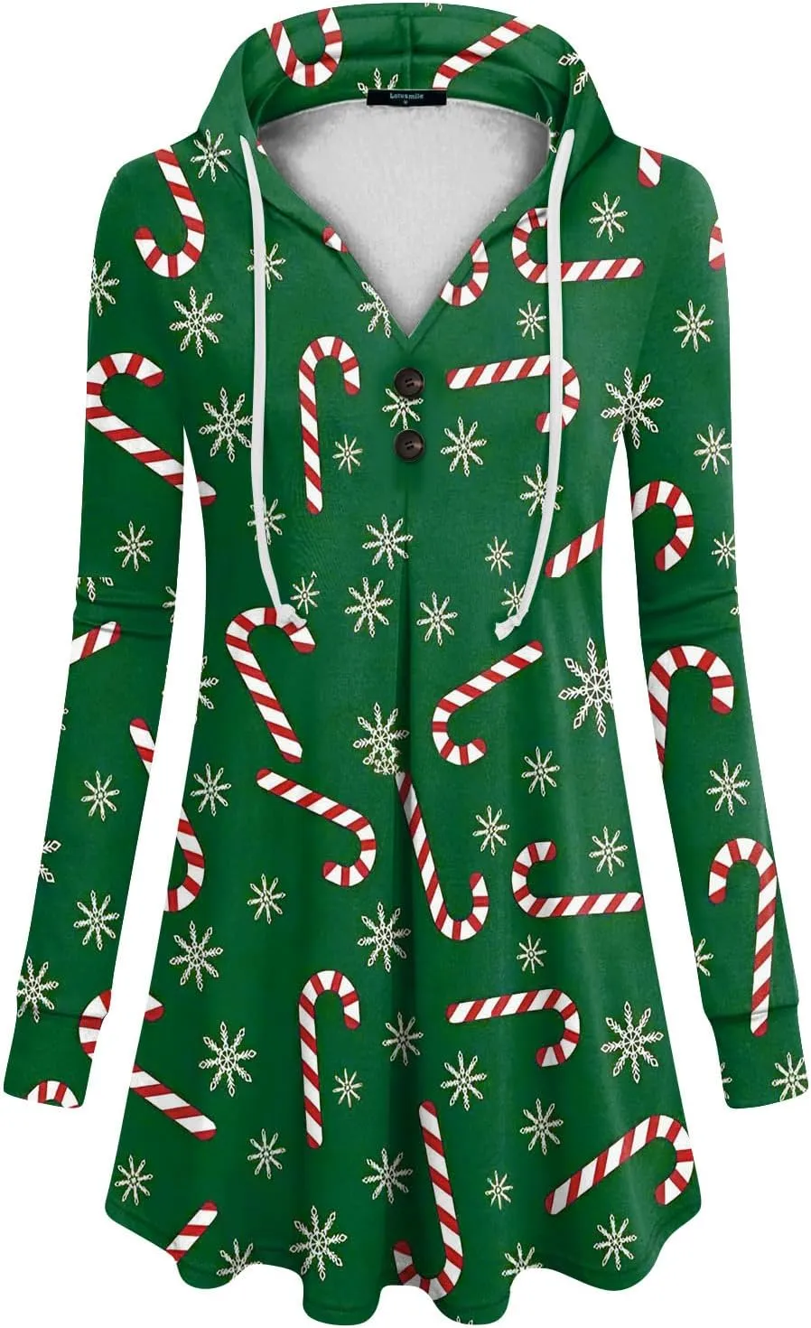 GOFULY Christmas Hoodie Womens Winter Oversized Button Shirt Drawstring Xmas Print Trendy Fall Tunic Tops Christmas Clothes