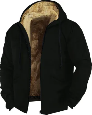 GOFULY Mens Winter Jacket Sherpa With Hood Warm Coats Fleece Zipper Hoodie Big And Tall Heavyweight Fall Outfits With Pockets