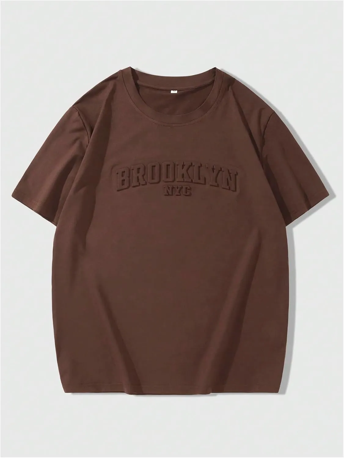 GORGLITTER Men's Oversized T Shirt Letter Graphic Short Sleeve Drop Shoulder Crewneck Tee Tops