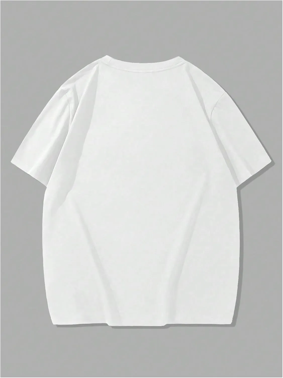 GORGLITTER Men's Oversized T Shirt Letter Graphic Short Sleeve Drop Shoulder Crewneck Tee Tops