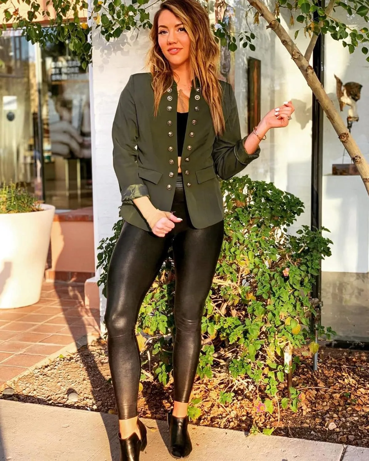 GRAPENT Women's Business Casual Buttons Pockets Open Front Blazer Suit Cardigan