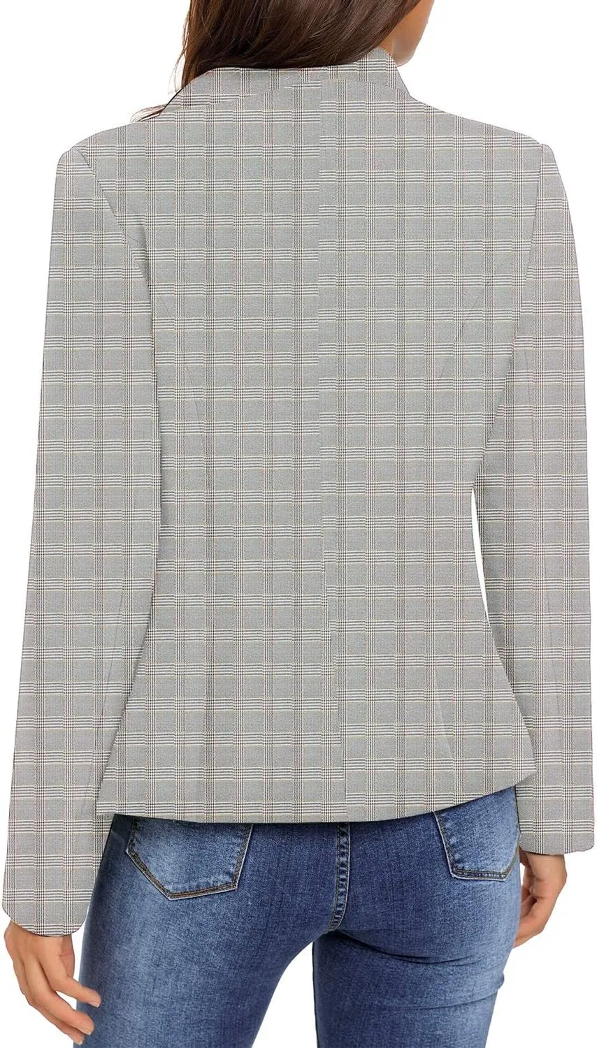 GRAPENT Women's Business Casual Buttons Pockets Open Front Blazer Suit Cardigan