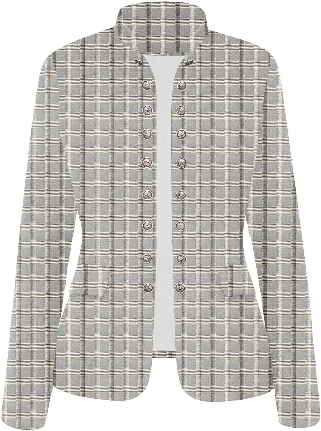 GRAPENT Women's Business Casual Buttons Pockets Open Front Blazer Suit Cardigan