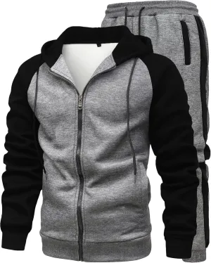 GXAMOY Men's 2 Pieces Tracksuits Running Sports Suits Drawstring Waistband Sweatsuit